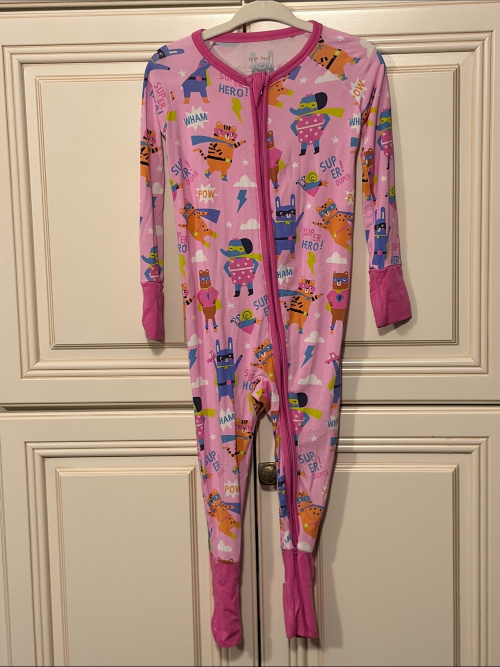 Little Sleepies Pink Superhero Zippy